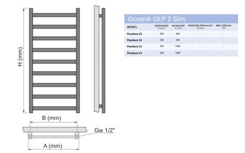 Grzejnik elektryczny ROYAL Slim 150/53 BORDO na Arena.pl
