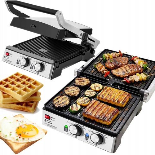 GRILL ELEKTRYCZNY ECG KG 2033 OPIEKACZ PANINI GOFRY BBQ 3w1 2000W na Arena.pl