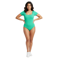 Body modelujące damskie krótki rękaw zielone miętowe treningowe basic S