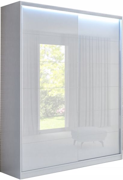 SZAFA PRZESUWNA 140 x 250 BIAŁA LACOBEL SYPIALNIA zdjęcie 1