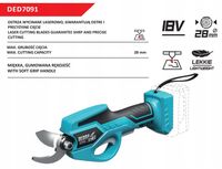 Akumulatorowy Sekator 18V DEDRA SAS+ALL DED7091