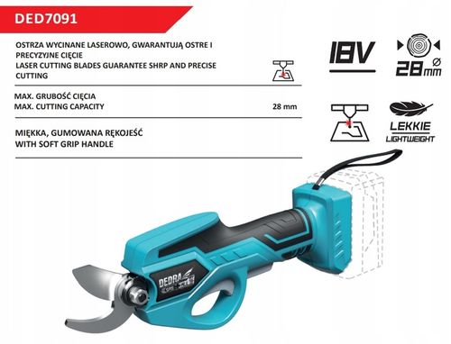 Akumulatorowy Sekator 18V DEDRA SAS+ALL DED7091 na Arena.pl