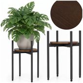 Kwietnik metalowy 42,5 cm stojak na kwiaty loft nowoczesny industrialny czarno-brązowy