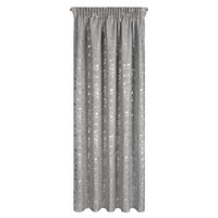 Zasłona INES 140x270 szara srebrna melanż eco len na taśmie marszczącej