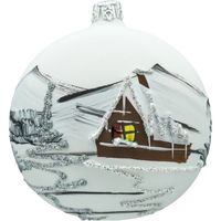 Bombka choinkowa ręcznie malowana - Zimowa Kraina: biała