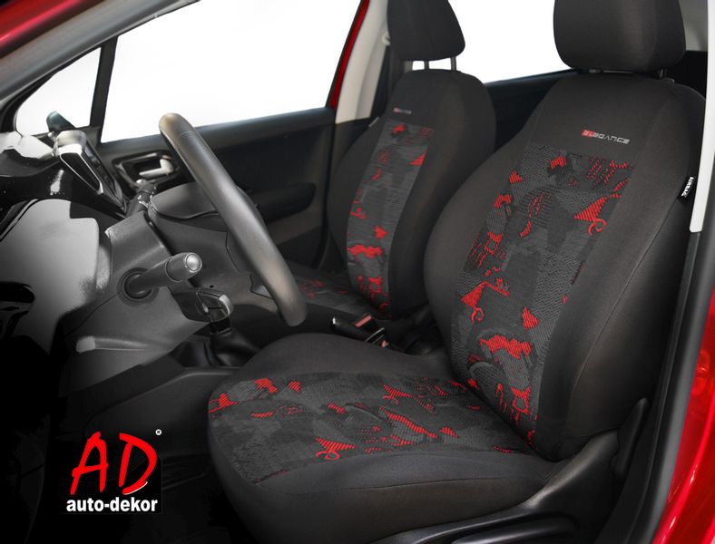 Uniwersalne welurowe pokrowce ELEGANCE CZERWONE HONDA PRELUDE III IV V zdjęcie 3