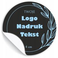 Naklejki ETYKIETY REKLAMOWE twój napis grafika nadruk LOGO 500 szt 4 cm