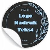 Naklejki ETYKIETY REKLAMOWE twój napis grafika nadruk LOGO 500 szt 4 cm