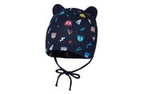 Broel ANATOL czapka podwójna niemowlęca dla chłopca uszka 38-40