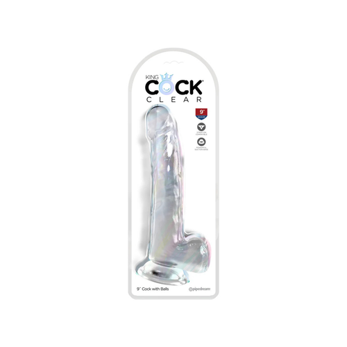 dildo 23cm king cock clear with balls pipedream na Arena.pl