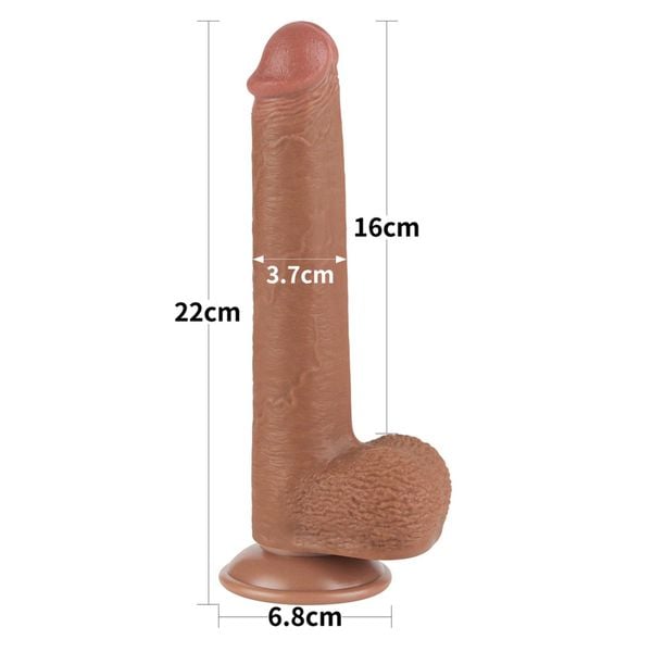 9'' Sliding Skin Dual Layer Dong Brown zdjęcie 2