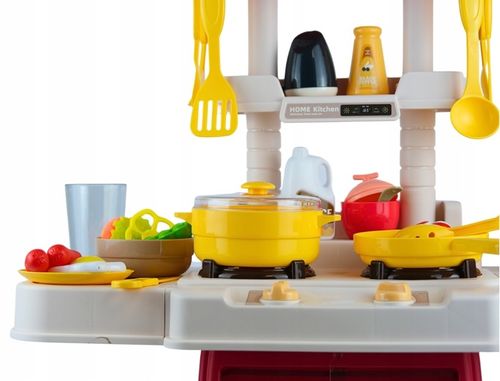 Duża Kuchnia Dla Dzieci 66 cm Kran Para Palniki + Akcesoria Spożywcze na Arena.pl