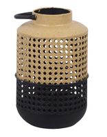 Lampion ażurowy beżowo-czarny mały