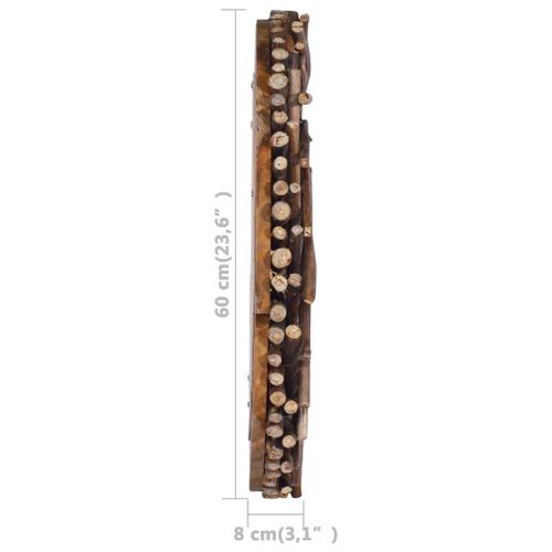 Lustro ścienne, 60 cm, tekowe, okrągłe na Arena.pl