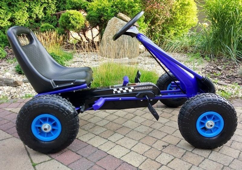 Gokart  Niebieski A-15 Pompowane Koła zdjęcie 4