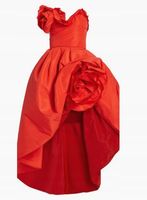 MARCHESA suknia bez ramiączek z rzeźbionym wzorem Rose Faille ( S-M )