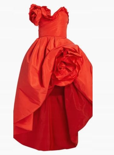 MARCHESA suknia bez ramiączek z rzeźbionym wzorem Rose Faille ( S-M ) na Arena.pl