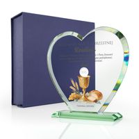 Podziękowanie dla Matki Chrzestnej na Komunię Statuetka Szklana Serce XXL