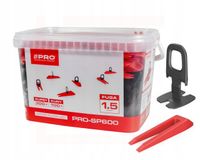 System poziomujący PRO-SP600 1,5 mm klipsy/kliny 300/100 szt. wiadro 5l PRO