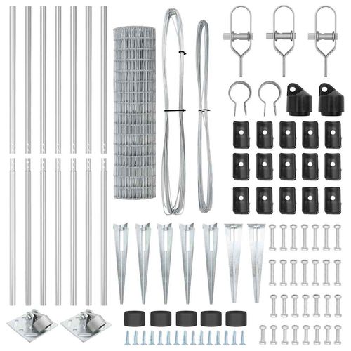 Ogrodzenie z słupkami Srebrny 1.4 x 10 m Stal na Arena.pl