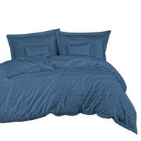 Pościel satyna bambusowo-bawełniana STRIPE CORNFLOWER 160x200 chabrowa