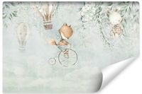 Fototapeta Dziecięca ZWIERZĘTA Balony Liście Styl Boho 90cm x 60cm