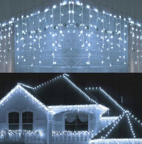 SOPLE LED KURTYNA flash BIAŁE ZIMNE 5M 100szt HURT Lampki MAD-102 na Arena.pl