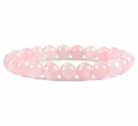 BRANSOLETKA DAMSKA KAMIEŃ KORALIKI KWARC RÓŻOWY