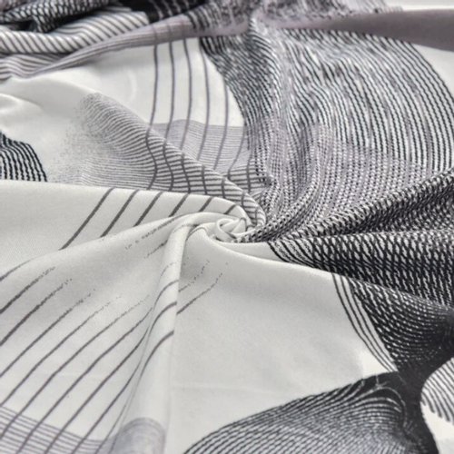 POKROWIEC NA PODNÓŻEK PUF ELASTYCZNY GŁADKI GRAFIKA FALE LINIE BIAŁY na Arena.pl