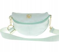 Laura Biaggi - nerka saszetka listonoszka zielony aqua groszek mat JP70