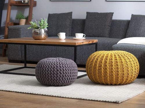 Puf 50 x 35 cm żółty CONRAD II na Arena.pl