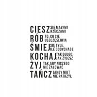 Napisy SAMOPRZYLEPNE cytaty NAKLEJKI na ścianę