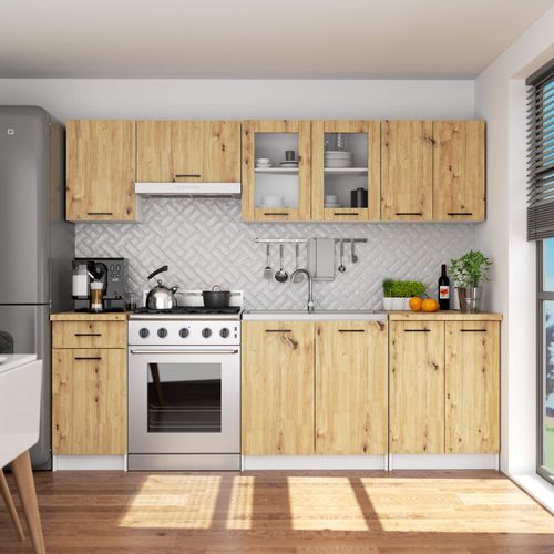 Szafka OLIWIA Witryna W80 H580 BIAŁA / DĄB ARTISAN na Arena.pl