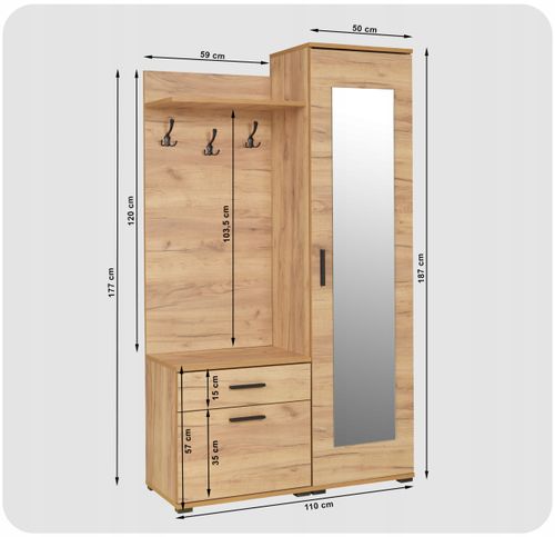 Garderoba przedpokój do przedpokoju szafa szafka na buty Gino Family Meble na Arena.pl