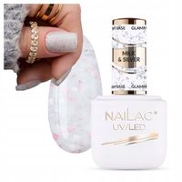 Baza Kauczukowa Do Paznokci Z Drobinkami Folii Milk & Silver Nailac 7ml