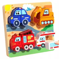 DLA DZIECI INTERAKTYWNA ZABAWKA PUZZLE POJAZDY