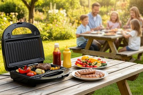 Opiekacz wielofunkcyjny ST250 Eldom 5 w 1 Tosty Grill Gofry Orzeszki na Arena.pl