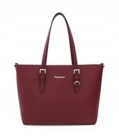 FLORA&CO torebka damska klasyczna sztywna z paskiem  na ramię V048 bordowa