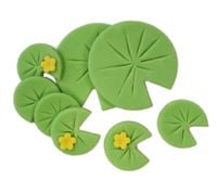 Ozdoba na tort figurki liście nenufary 8 szt.