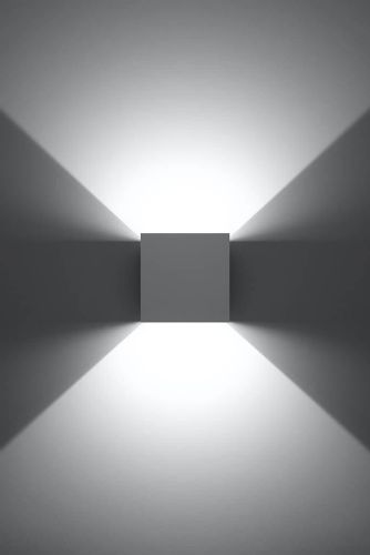 Kinkiet LAMPA przyścienna elewacyjna SL.0544 metalowa OPRAWA cube LED 6W 3000K kostka IP54 biała na Arena.pl