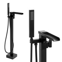 Bateria wannowa wolnostojąca podłogowa kaskada czarna - Yoka