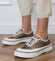 Brązowe trampki damskie na platformie Greta 41