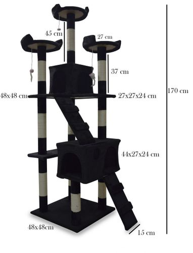 16649 Drapak domek legowisko dla kota kotów słupki sizalowe XL 170cm na Arena.pl