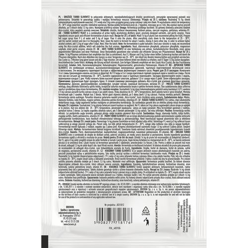 Drożdże gorzelnicze TURBO Slivovitz na Arena.pl