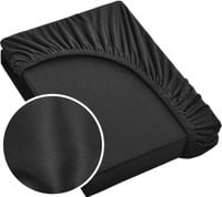 Prześcieradło satynowe 100% bawełna z gumką Eurofirany NOVA3 100X200 czarny