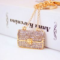 Brelok Do Kluczy Damski - Torebka z CYRKONIAMI (Złoty)