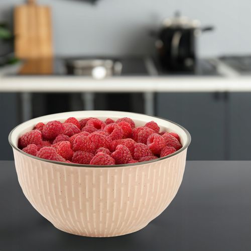 CERAMICZNA SALATERKA NA ZUPĘ OWOCE PRZEKĄSKI RÓŻOWA ZDOBIONA Z WZOREM na Arena.pl