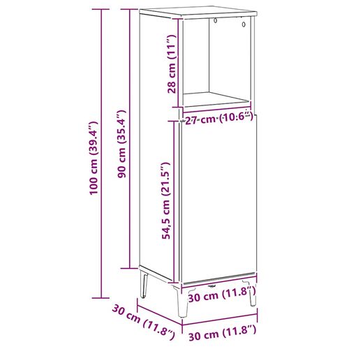 Szafka łazienkowa, dąb artisan, 30x30x100 cm na Arena.pl