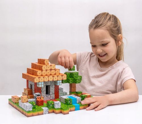 Magnetyczne klocki kostki budowlane modułowe konstrukcyjne 3d 312 elementów na Arena.pl