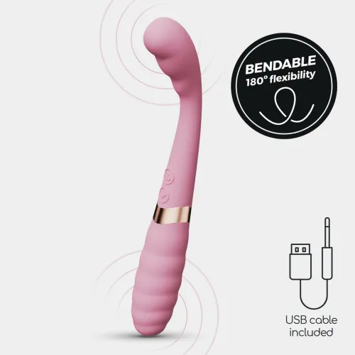 crushious pixie rożowy - elastyczny podwojny wibrator usb 20cm na Arena.pl